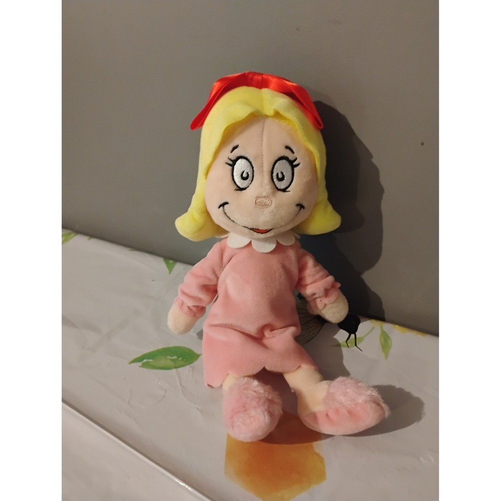 Dr Seuss Cindy Lou Who Plush Doll Grinch Stole Christmas Pink Dress 12 Inch